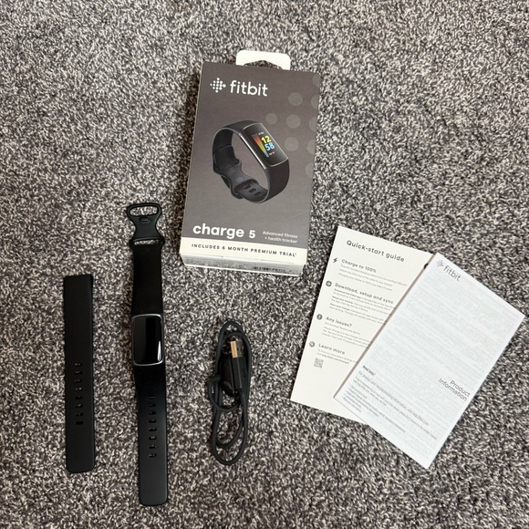 fitbit Other - Fitbit Charge 5 Advanced Health and Fitness Tracker Watch Black/Graphite